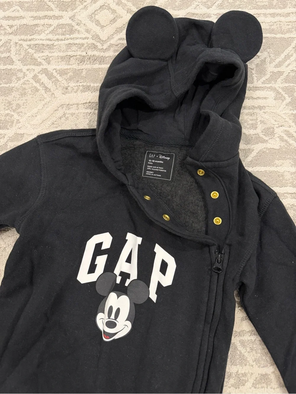 GAP Black Mickey Mouse Hooded One-Piece